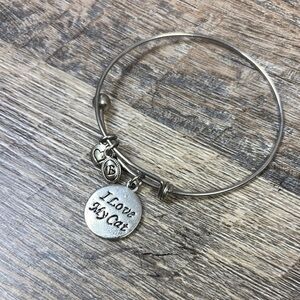 Brighton Adjustable Silver 'I Love My Cat' Charm Bracelet